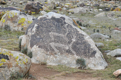 Petroglyphs in Cholpon-Ata