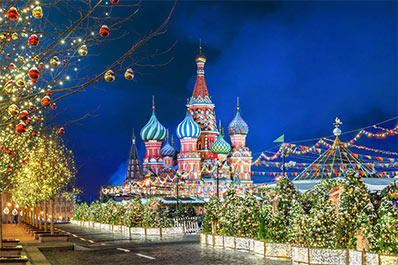 Новогодние украшения в Москве