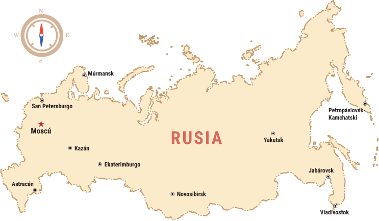 Mapa de Viaje de Rusia
