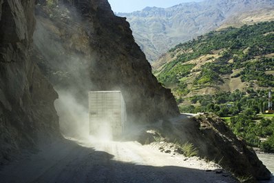 Road conditions on the Pamir Highway