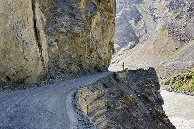 Road conditions on the Pamir Highway