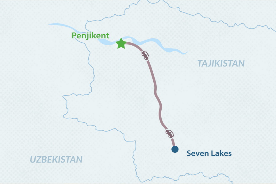 One-day Tour to Penjikent Map