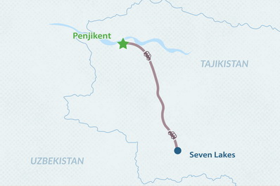 One-day Tour to Penjikent Map