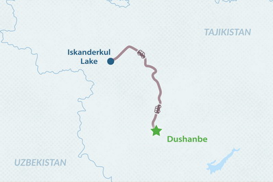 Однодневная поездка на озеро Искандеркуль Карта