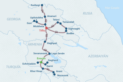 Tour Templos del Cáucaso de 9 días - en Español Mapa