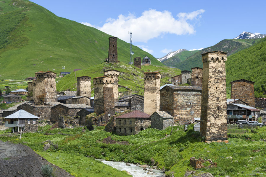 Vista de Ushguli, Georgia