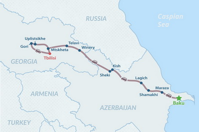 Tour 3 Azerbaiyán y Georgia de 6 días - en Español Mapa