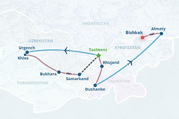 Reiseziele von Zentralasien