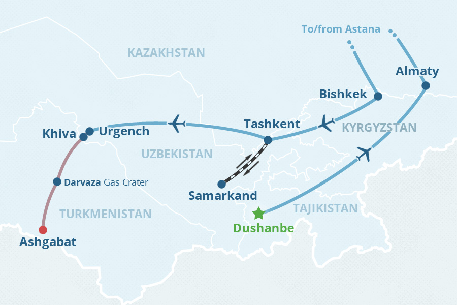 Hauptstädte von Zentralasien