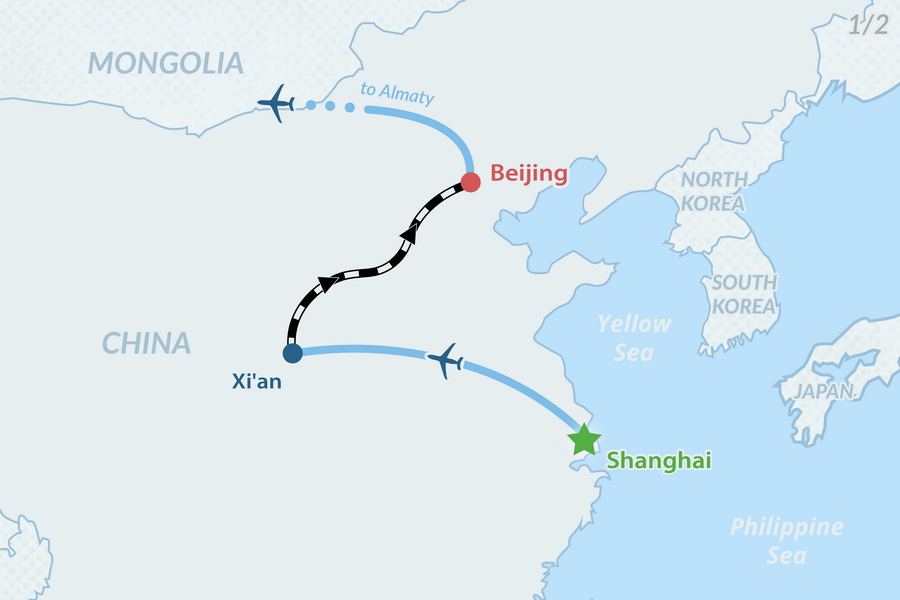 21-day East Silk Road Small Group Tour Map