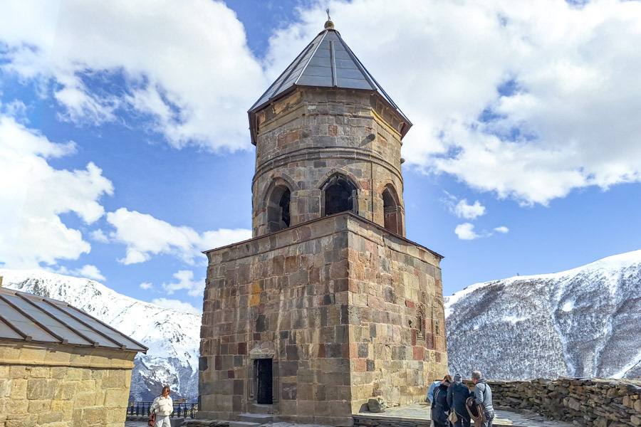 Gergeti Holy Trinity Church near Stepantsminda, Georgia