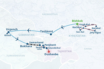 Circuit en groupe au Kirghizistan-Ouzbékistan-Tadjikistan 2023