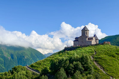 Gergeti Trinity Church, near Stepantsminda, Georgia