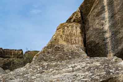Gobustan Rock Drawings near Baku, Azerbaijan