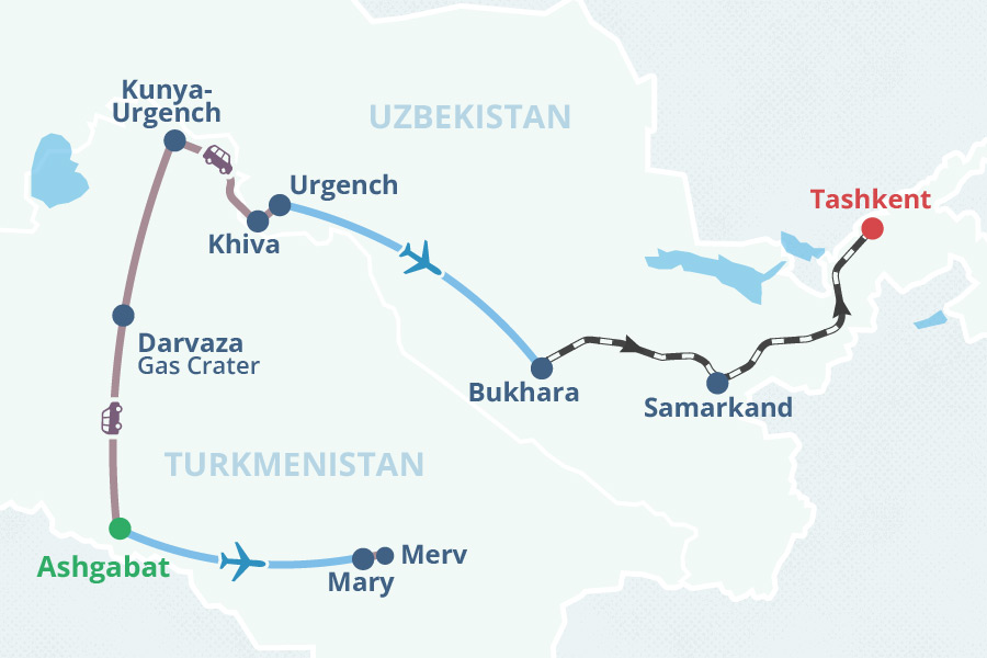 Turkmenistan-Usbekistan Kleingruppenreise 2023-2024