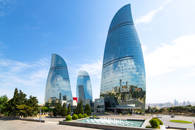 Flame Towers, Bakú, Azerbaiyán
