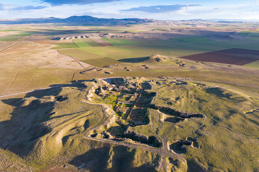 Aerial View of the Gordion Ancient City near Ankara