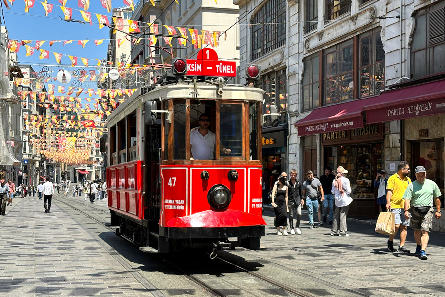 Tram, Istiklal Street in Istanbul