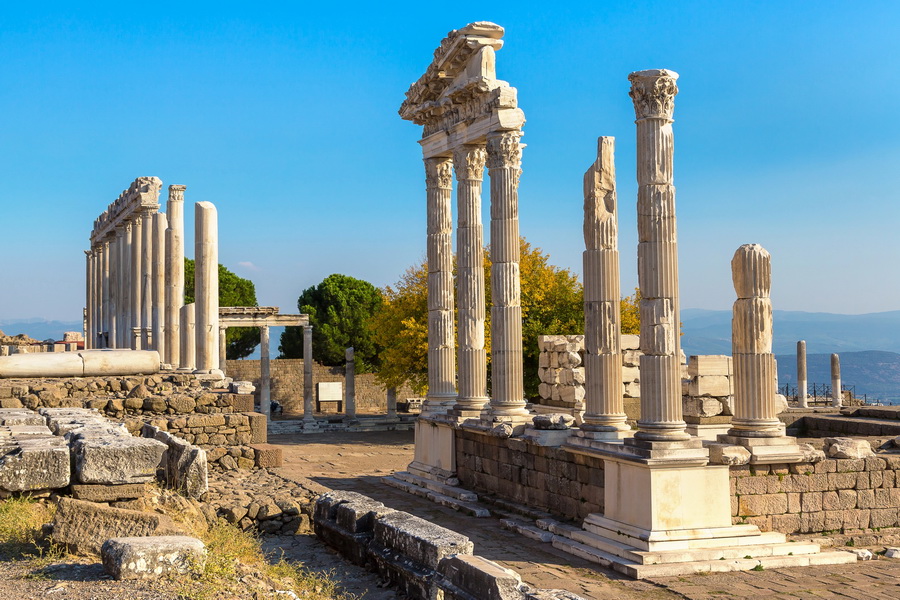 The Temple of Trajan in Pergamon, Turkey
