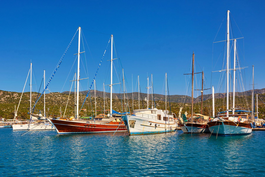 Boats and Yachts, near Kekova island, Turkey