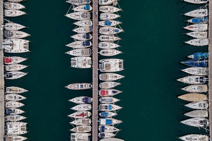 Aerial View of Marina Fethiye, Turkey