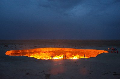Cráter de gas Darvaza, Turkmenistán