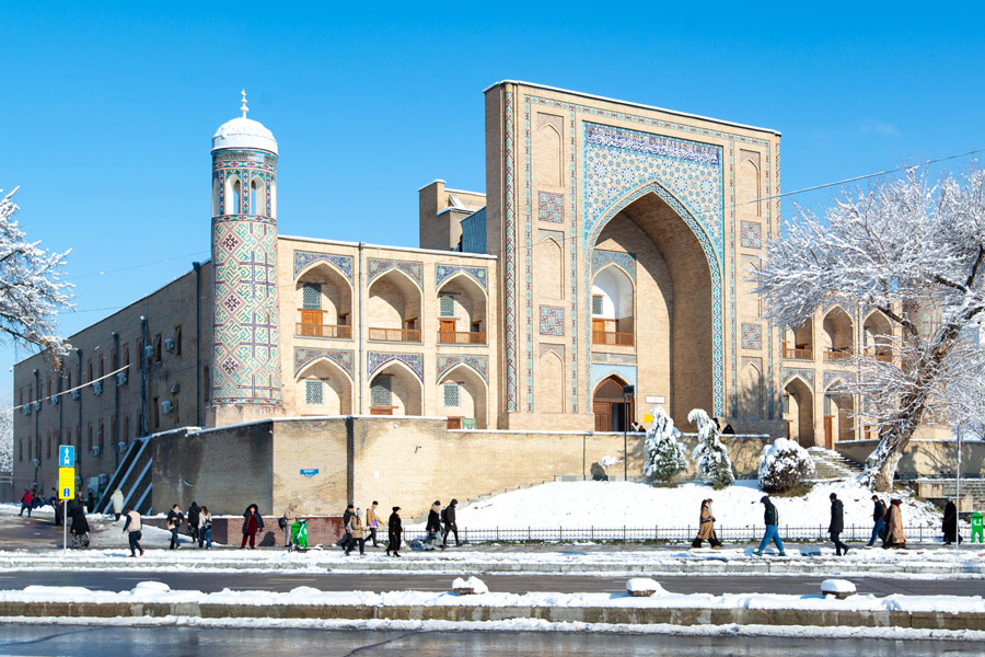 Best Time to Visit Uzbekistan, Kukeldash Madrasah in Winter