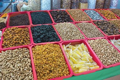 Dried fruits, nuts, and local sweets