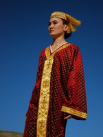 Clothing decorated with gold embroidery