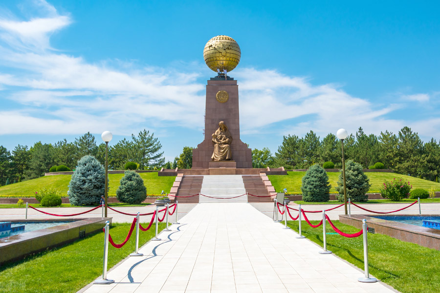 Homeland Defenders` Day in Uzbekistan - Independence Monument in Tashkent