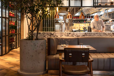 The cosy interior of the restaurant, Boulevard Restaurant & Bakery