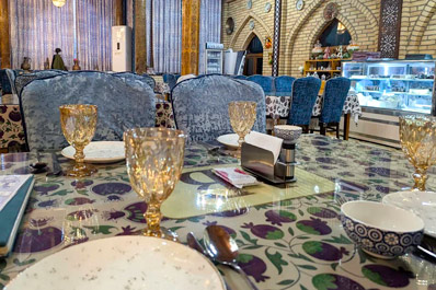 Interior of the restaurant, Mirzaboshi