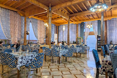 Interior of the restaurant, Mirzaboshi
