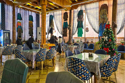 Interior of the restaurant, Mirzaboshi