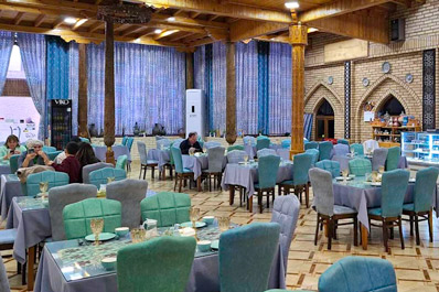 Interior of the restaurant, Mirzaboshi