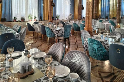 Interior of the restaurant, Mirzaboshi