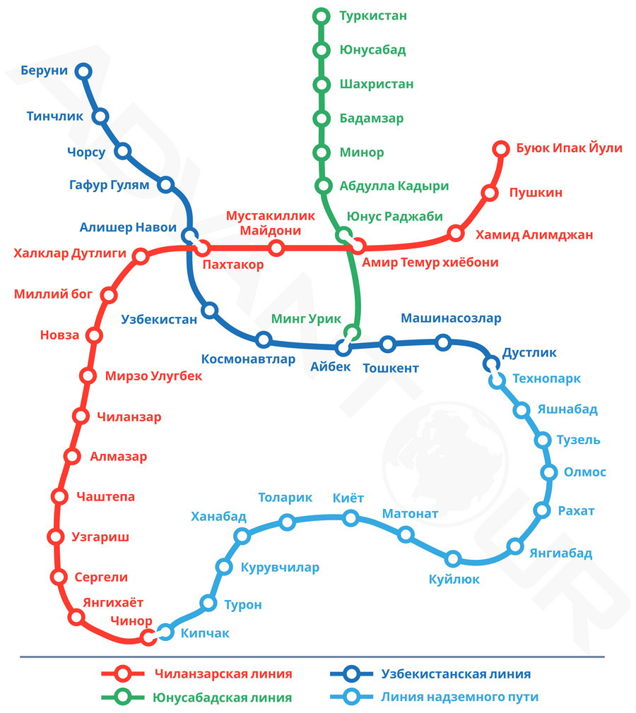 Карта Ташкентского метро