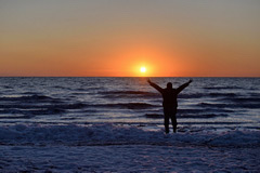 Sunrise on Aral Sea