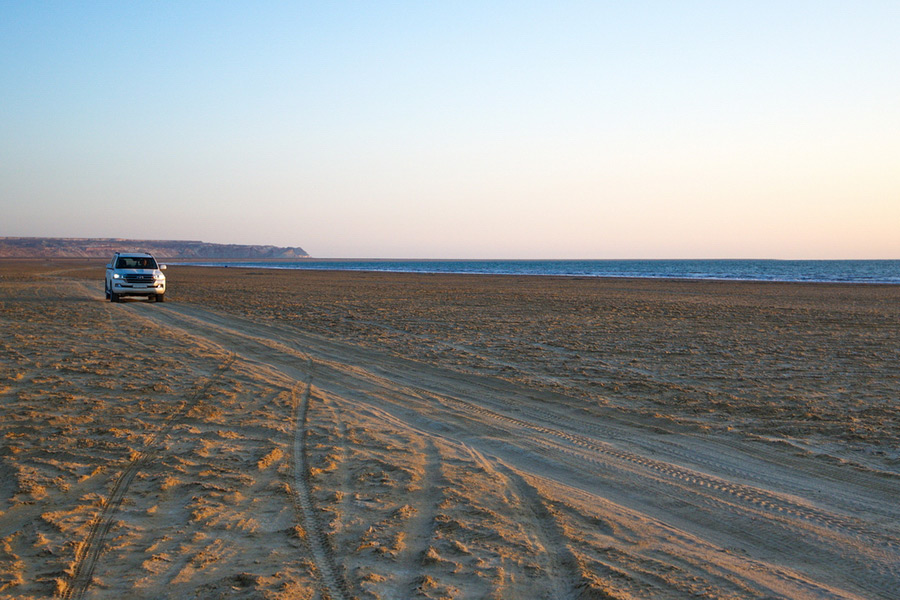 Road along the coast