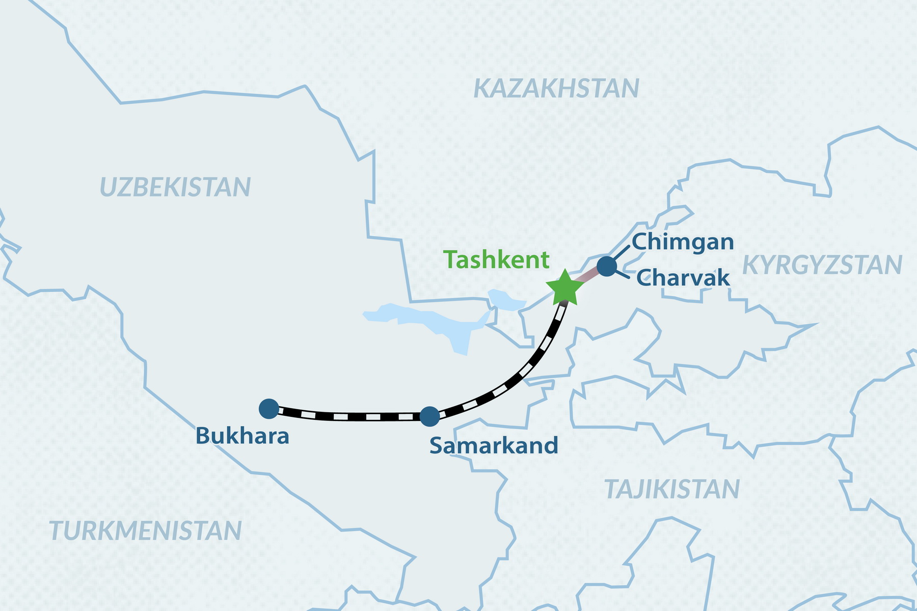 8-дневный тур «Еврейское наследие Узбекистана» Карта
