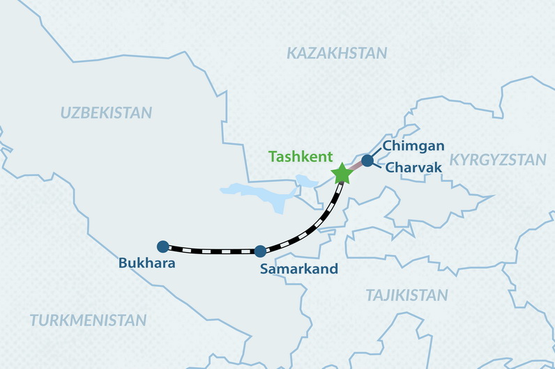 8-дневный тур «Еврейское наследие Узбекистана» Карта