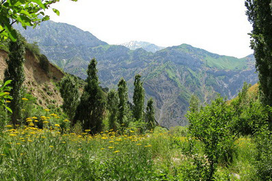 Camino a la gruta de Obi-Rakhmat