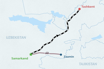 2-дневный тур в Заамин по пути из Самарканда в Ташкент Карта