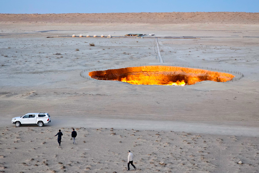 El cráter de gas de Darvaza, Turkmenistán