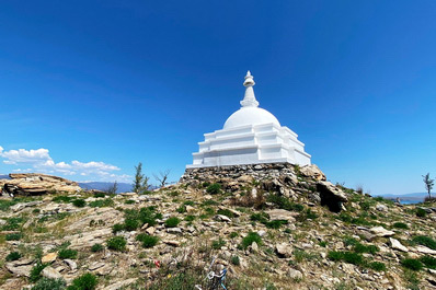 The Buddhist stupa on the shore of Lake Baikal