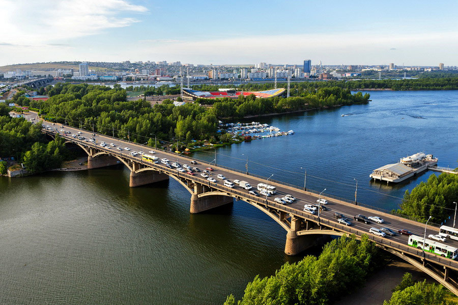 Le pont sur Yenissey, Kransoyarsk